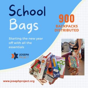 Joseph Project International Distributed 900 Backpacks To Families in Israel