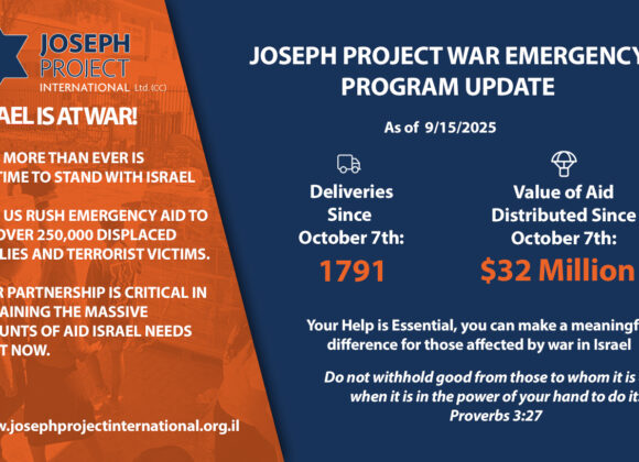 Joseph Project Int’l Reaches $32 Million in Aid Delivered Across Israel