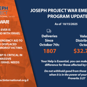 Joseph Project International Reaches $32.75 Million in Humanitarian Aid Across Israel Joseph Project International Reaches $32.75 Million in Humanitarian Aid Across Israel